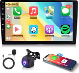 4G+64G 8 Core Android 13 Autoradio 2 Din avec sans Fil Apple Carplay Android Auto GPS Navi WiFi 9 Pouces Autoradio avec Mirror Link Bluetooth FM/RDS/USB/Dab/DVR/USB Commande au Volant Caméra de.[G697]