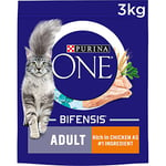 Purina ONE Adult Dry Cat Food Rich in Chicken 3kg, Pack of 4