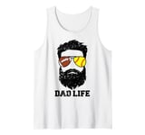 Mens Football Softball Dad Messy Hair Beard Football Softball Dad Tank Top