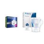 BRITA MAXTRA PRO Limescale Expert Water Filter Cartridge,Pack of 6 & Marella Water Filter Jug White (2.4 Litre) with 1x MAXTRA PRO All-in-1 Cartridge - Fridge-Fitting jug with Digital LTI