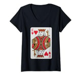 Womens King Of Hearts Valentines Day Cool V-Day Couple Matching V-Neck T-Shirt