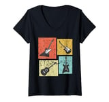 Womens Electric Acoustic Guitar Rockstar Classic Rock & Roll Music V-Neck T-Shirt