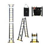 Escabeau-échelle télescopique Woerther 3m80/1m90 avec double barres stabilisatrices plus housse et sac porte outils