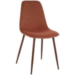 Atmosphera Créateur D'intérieur - Chaise Roka En Velours Noyer Terracotta - Atmosphera