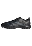 adidas Predator League Football Boots Turf Shoes, Core Black/Carbon/Gold Metallic, 3.5 UK