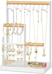 Jewellery Organiser Stand-4 Tier Earring Organiser Necklace Holder White