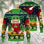 The Mandalorian And Grogu Baby Yoda Ugly Sweater 2024 Merry Christmas Men Pullover Höst Vinter Star Wars Damtröja style 3 XXL