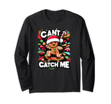 Can't Catch Me Christmas Candy Funny Gingerbread Skateboard Long Sleeve T-Shirt