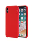 Coque Silicone Gomme intérieur façon velours iPhone XS Max - Rouge