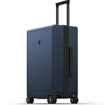 LEVEL8 Valise Cabine Élégant Micro Diamant Structuré Design Bagages Cabine Trolley Rigide Valise Moyenne avec 4 roulettes Doubles Pivotantes et Serrure TSA, 66x44.5x26.5CM, 65L, Bleu Foncé