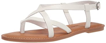 Amazon Essentials Sandales à Lanières Décontractées Femme, Blanc, 42 EU Large