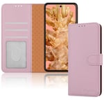 iCatchy for Google Pixel 8 Case Leather Wallet Book Flip Folio Stand View Magnetic Protect RFID Blocking Cover Compatible with Pixel 8 Phone (Rose Gold)