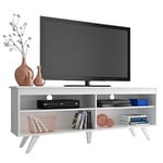 Madesa TV Stand Entertainment Center with 4 Shelves and Cable Management for 55, 65 Inch TV Media Storage Gaming Media Console Living Room and Bedroom Wooden Television - White