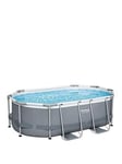 Bestway 10' X 6'7" X 33" Power Steel Oval Frame Pool Set