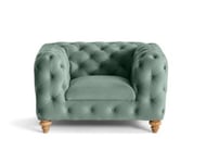 Walter - fauteuil chesterfield en velours - pieds bois - Lisa Design