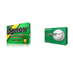 Srixon Soft Feel Golf Balls, Yellow, One Dozen (2016 Version) & TaylorMade RBZ Soft Dozen Golf Balls, White,2021