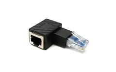 System-S Adaptateur LAN RJ45 mâle vers Femelle coudé câble Adaptateur Ethernet Noir