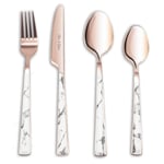 Cutlery Sets Knife Fork Spoon 24 Piece Set Marble Decal Handle