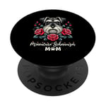 Roses Flowers Miniature Schnauzer Mom Schnauzers PopSockets Adhesive PopGrip