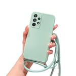 Alihtte Coque pour Samsung Galaxy S22 avec Cordon de Collier,Coque avec Cordon pour Galaxy S22 TPU Bumper Etui Housse Cordon Réglable Téléphone Portable Lanyard Case pour Galaxy S22 Cyan