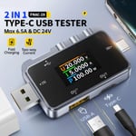 2 IN 1 Type-C USB Tester Digital Battery Bank Charger Detector  Phone