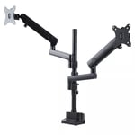 StarTech.com Desk Mount Dual Monitor Arm - Full Motion Monitor Mount for 2x VESA Displays up to 32&quot; (17lb/8kg) - Vertical Stackable Arms - Height Adjustable/Articulating - Clamp/Grommet