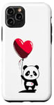 Coque pour iPhone 11 Pro Ours panda avec ballon coeur Ours panda doux pour Noël