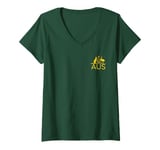 Womens AUSTRALIA KANGAROO AND EMU COAT OF ARMS AUS AUSSIE SPORTS V-Neck T-Shirt