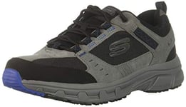 Skechers Men's Oak Canyon Trainers, Charcoal Leather/Pu/Mesh/Black Trim, 6 UK