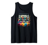 Dripping Paint Boombox Old School 80s Music Hip Hop Tank Top