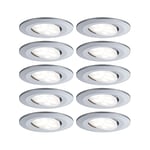 Paulmann 99925 spots enc. LED Calla rond kit de 10 incl. 10x6,5W IP65 gradable projecteurs enc. Chrome mat éclair. d'armoire plast. lampe enc. 4000K