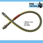 Cooker hose 1000mm x 1/2" stainless steel bayonet- EN14800