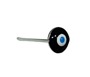 Evil Eye Nose Stud Enamelled Nazar 22g (0.6mm) 925 Silver Protective L Bendable