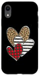 iPhone XR Happy Valentines Day Love Cute Heart Cheetah Plaid Pattern Case