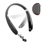 XMSZZ Neckband Earphones Wireless Fone Bluetooth Headphones with Mic Handsfree TWS Earbuds Noise Canceling Headphone Headset (Color : Black)