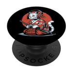 Japon Kawaii Cat Samurai Casque Casque Manette de Jeu Vidéo PopSockets PopGrip Adhésif