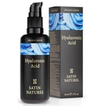 Hyaluronic Acid Serum for Face 50ml, Face Serum Skincare for a Rejuvenated Skin - Collagen Serum for Face with Organic Aloe Vera for Sensitive Skin - Vegan Skin Care by Satin Naturel