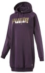 New Womens Puma Holiday Sweat Dress Jumper Plum Purple Size S