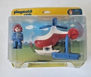 PLAYMOBIL 1.2.3 Pilote et hélicoptère de sauvetage réf 6738 dès 18 mois