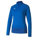 PUMA Women's teamGOAL 23 1/4 Zip Top W Pullover, Electric Blue Lemonade-Team Power Blue, Medium