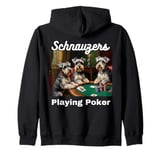 Dogs Playing Poker Miniature Schnauzers Schnauzer Dog Zip Hoodie