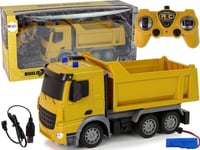 Leantoys Byggfordon Tipper Truck 2.4G R/C Gul 1:12 Pilot