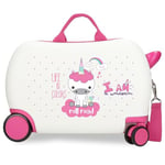 ROLL ROAD, Blanc., 31x45x20 cms, Valise pour Enfant Licorne