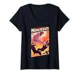 Womens It's Ninjesus 80s Action Movie Atheist Christian Ninja Jesus V-Neck T-Shirt