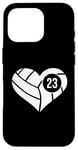 Coque pour iPhone 16 Pro Maillot de volleyball avec cœur numéro 23 Team Mom