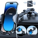 YRU Car Phone Holder Mount【80LBS Strongest Suction & Military-Grade】 360° Rotatable Suction Cup Mobile Automobile Cradle Dashboard Windscreen Van Stand for iPhone 15 14 13 Pro Max Samsung, Blue