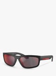 Prada Linea Rossa PS05ZS Men's Rectangular Sunglasses, Black