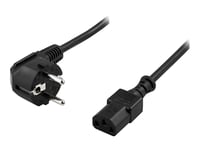 Deltaco Del-109-50 - Strömkabel - Cee 7/7 (Hane) Vinklad Till Power Iec 60320 C13 Rak - Ac 250 V - 10 A - 50 Cm - Svart