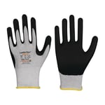 FP - Gant LeikaFlex® Touch 1464 taille 7 gris/noir en 388 catégorie epi ii nylon/carbone av micro-mousse de nitrile