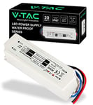 V-TAC Transformateur LED 30W 12V 2.5A avec 1 Sortie - Adaptateur Alimentation Rubans LED - Transformateur de Plastique pour Appareils Electroniques, Caméras, Ecrans - Ultra Slim - AC 100-240V